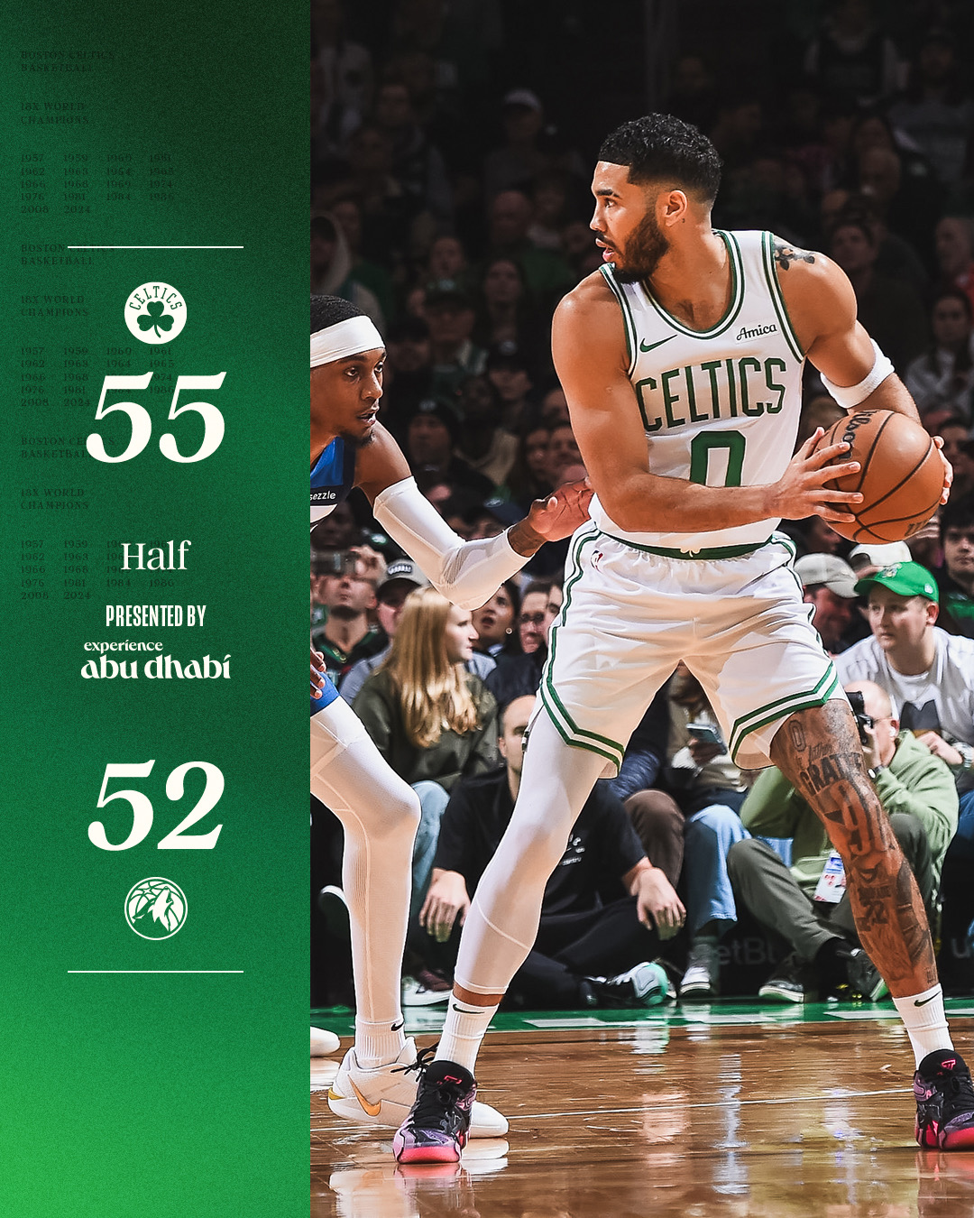 关于凯尔特人逆转勇士，戈贝尔统治全场的信息